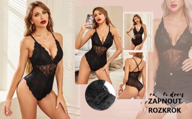 Dámské jednodílné spodní krajkové prádlo vel. XL (K499)