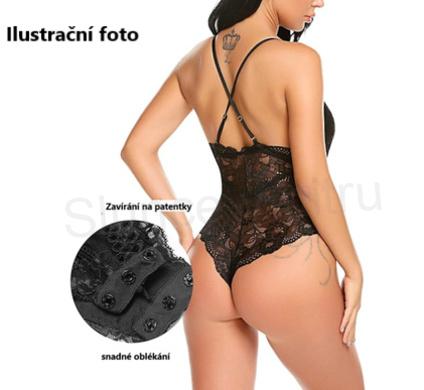 Dámské tyrkysové jednodílné spodní krajkové prádlo vel. XL (K500)