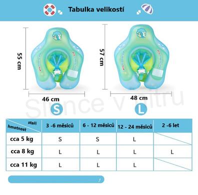 Dětský, kojenecký kruh na plavání s pásem a pumpičkou vel.L (D933) 