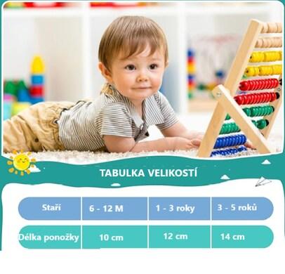 Dětské protiskluzové bavlněné ponožky 6 - 12 měsiců - 2 páry (W232)