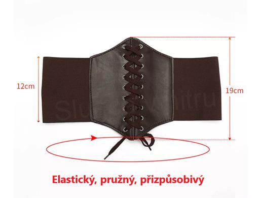 Gotický kožený korzet hnědý délka složený 86 cm (K528)