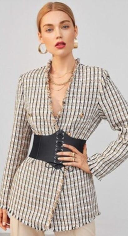 Gotický kožený korzet černý délka složený 82 cm (K529)