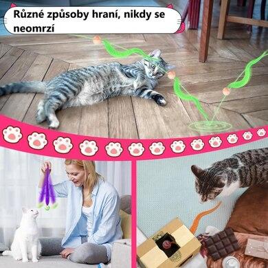 Zábavný skákací, pohybujicí míč, červík pro kočky (T35)