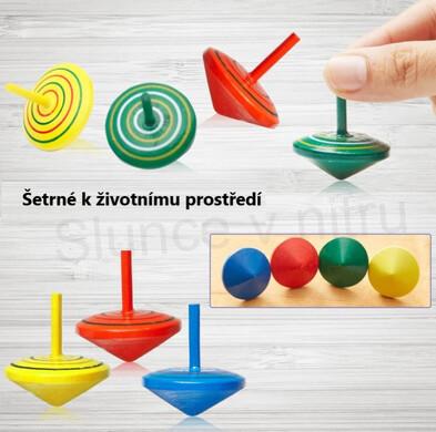 Dřevěná káča, kolovrátek – červená (D954)