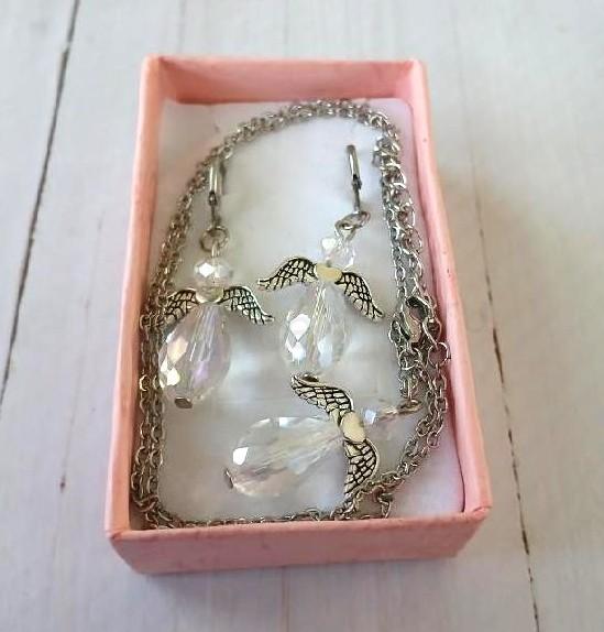 Řetízková souprava, sada anděl, andílek swarovski elements (BS137)