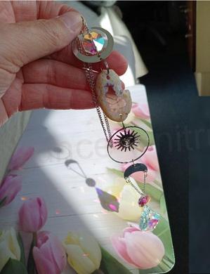 Křišťálový sluneční lapač s achátem (X1859)