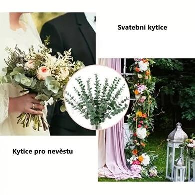 Umělá dekorace větvička eukalyptu 38 cm (L54)