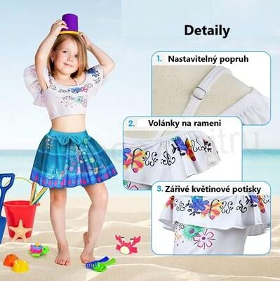 Dívčí dvoudílné plavky s doplňky velikost 3–9 let (W253)