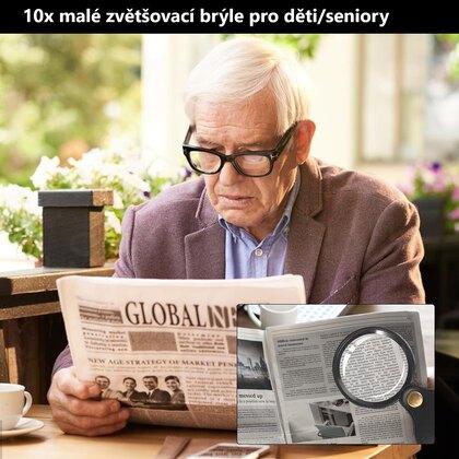 Malá skládací kapesní lupa 10násobné zvětšení (L58)