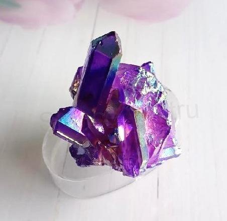 Aqua aura křišťál 79 g galvanicky pokovený (X1962)