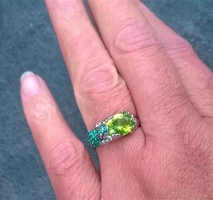 Zirkonový prsten žabka, žába s velkým zirkonem velikost 60 (BP528)