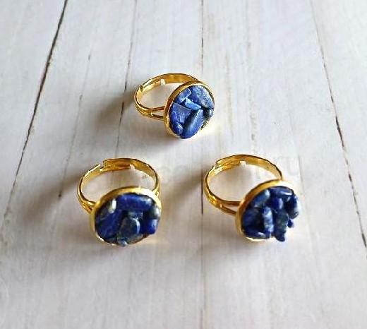 Minerální nastavitený prsten pravý lapis lazuli (X2045)