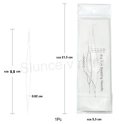 Skládací jehla na korálky z nerezové oceli s okem 8,8 cm (N157)