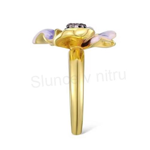 Květinový smaltovaný, zirkonový prsten velikost 57 (BP560)