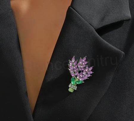 Květinová brož, kytička s kamínky (HB121)