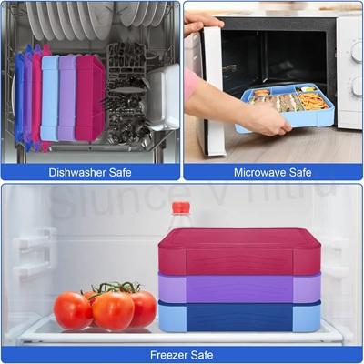IJIAMY Dětský lunch box s přihrádkami 1300 ml bez BPA – královská modrá (L67)