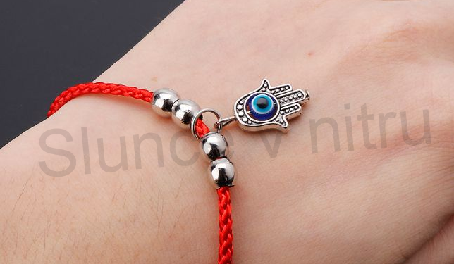 Přívěsek Ruka Fatimy, Hamsa - červené oko  (AA165)