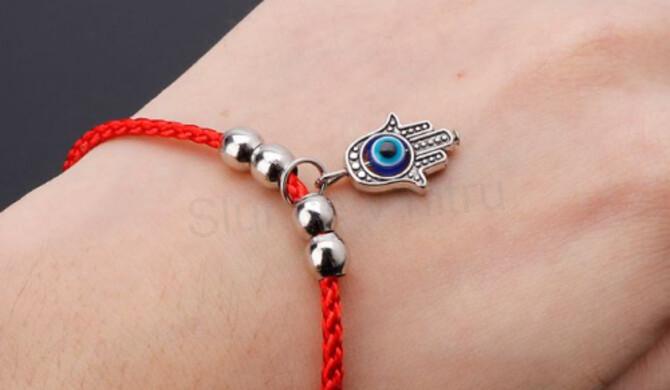 Přívěsek Ruka Fatimy, Hamsa - modré oko (AA166)