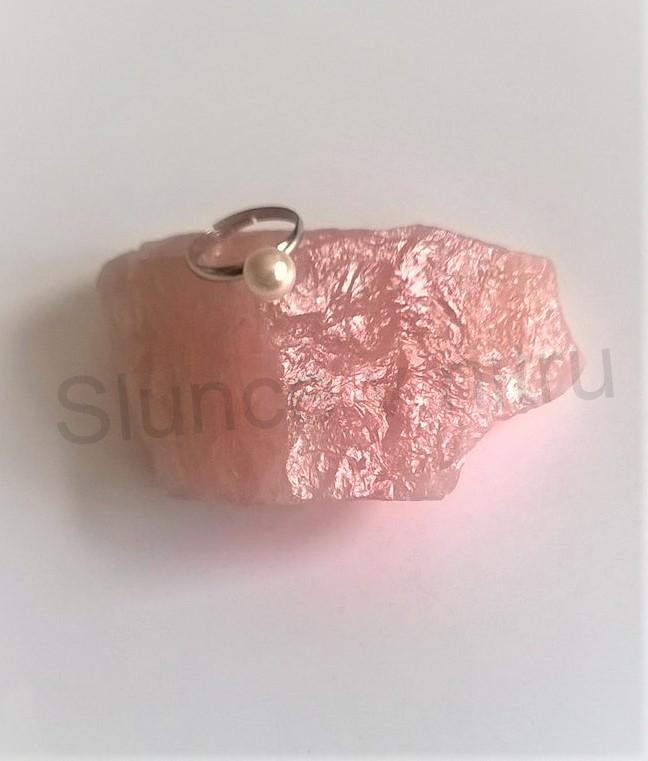 Nastavitelný perlový prstýnek tmavě růžová - imitace perly (BP195)