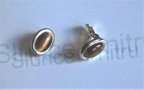 Náušnice klipsy s kočičím okem 15 x 19,2 mm (BB166)