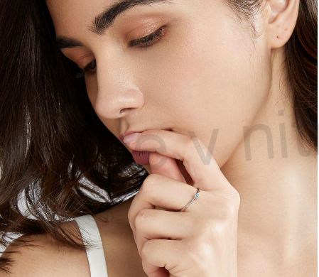 Postříbřený prsten s topazem (BE111)