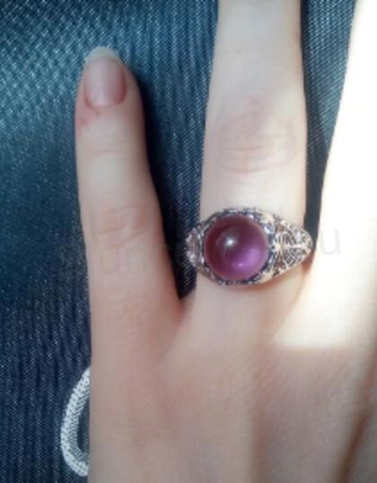 Postříbřený prsten Ametyst | 54 (BE113)