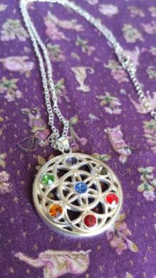 Postříbřený náhrdelník čakrový přívěšek (BD140)