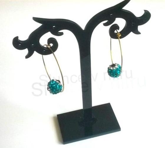 Zlaté náušnice kruhy Swarovski korálek modré (BB481)