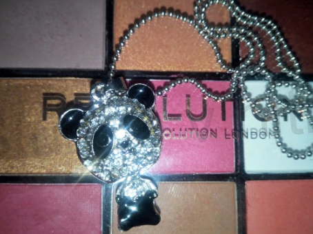 Náhrdelník z chirurgické oceli medvídek se zirkony (BD254)