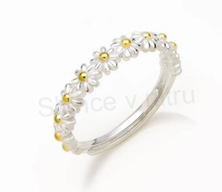 Nastavitelný postříbrný prsten Sedmikráska (BP338)