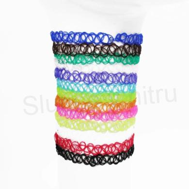 Choker náhrdelník Tattoo – klasický duhový, 3 (BD411)