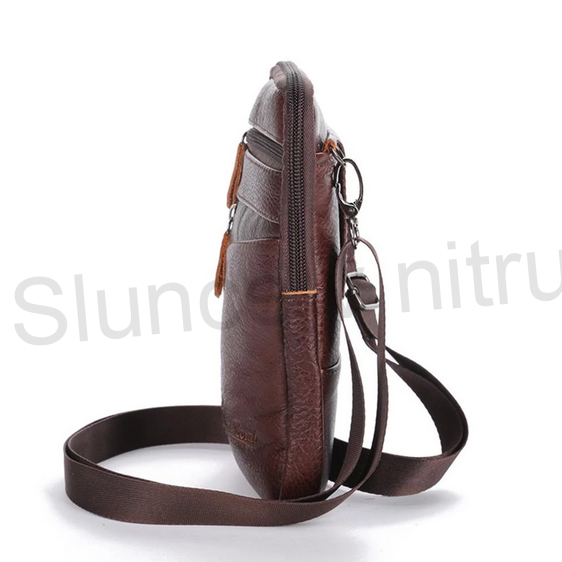 Kvalitní pánská taška přes rameno - hovězí kůže černá (H271)