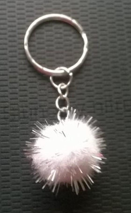 Přívěsek na klíče - barevná bambulka (H283)