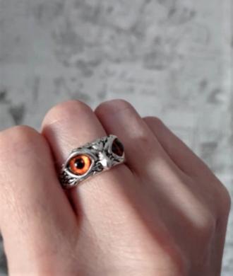 Nastavitelný prsten Sova zelená (BP375)