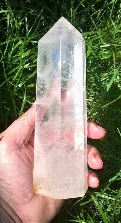 Křišťálová broušená špice s duhami 796 g (Brazílie) (X1067)