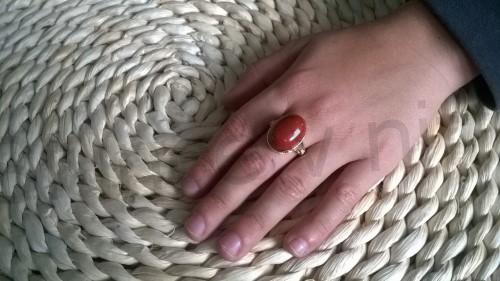 Minerální prsten jaspis, velikost 57 (X1203)