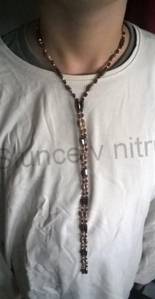 Magnetický hematitový náramek / náhrdelník / ozdoba do vlasů 3v1 (BC534)