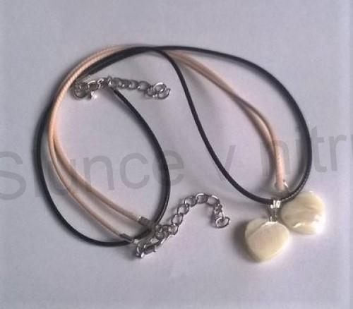 Minerální přírodní perleťový náhrdelník srdce (X1313)