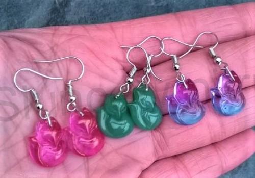 Visací náušnice Liška z Lampglas skla (BB720)