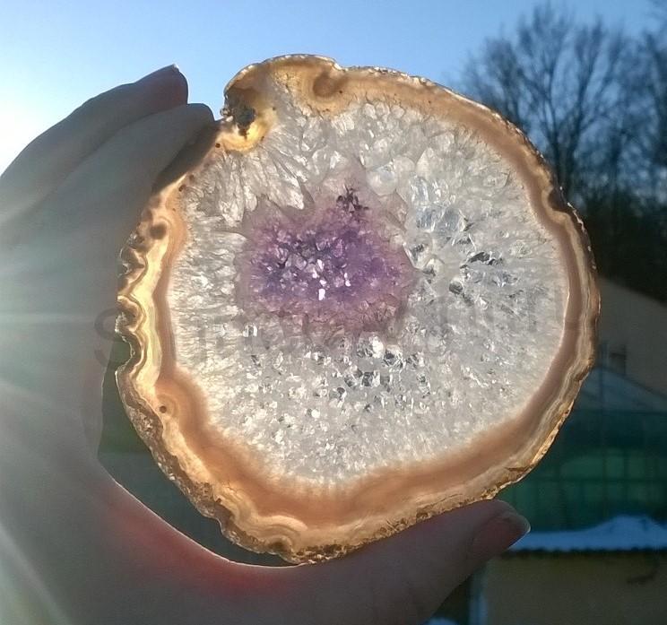 Achát plátek s ametystem výběr 123g - (Brazílie) (X1400)