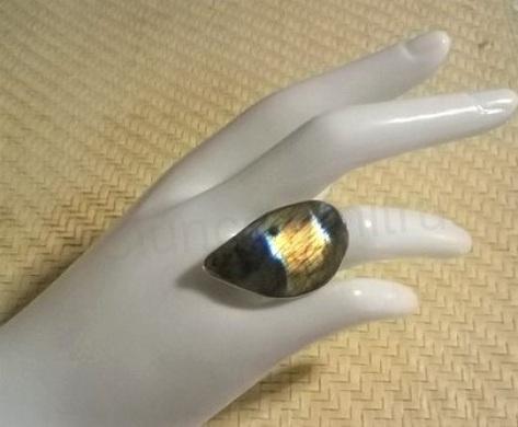 Nastavitelný minerální prsten labradorit (X1444)