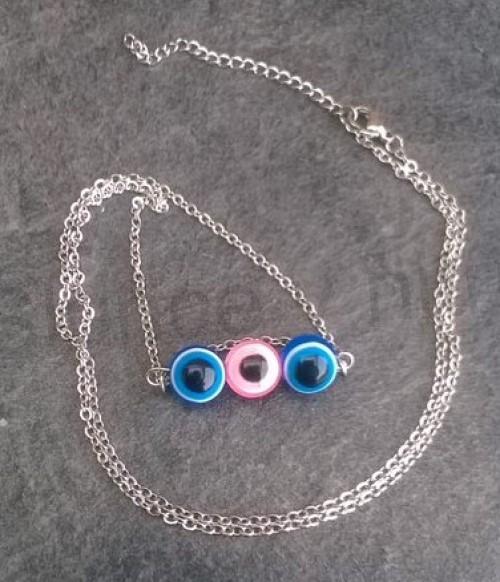 Řetízkový náhrdelník s příveškem oka, Hamsa (BD649)