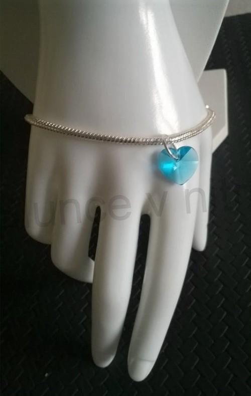 Pandora náramek swarovski elements růžové srdce (BC557)