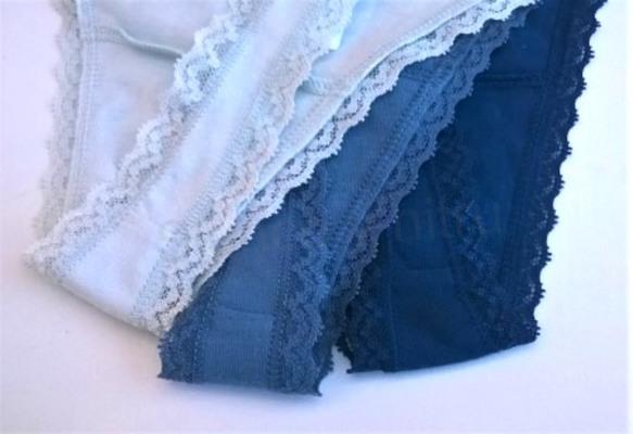 Dámské krajkové kalhotky, tanga modré velikost L (K187)