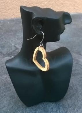 Dřevěné visací náušnice kruh (BB733)