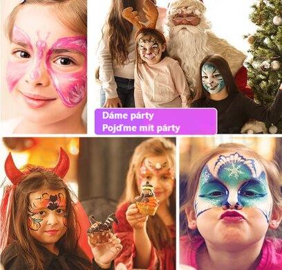 Barvy na obličej a tělo 12 barev - paletka (E906)