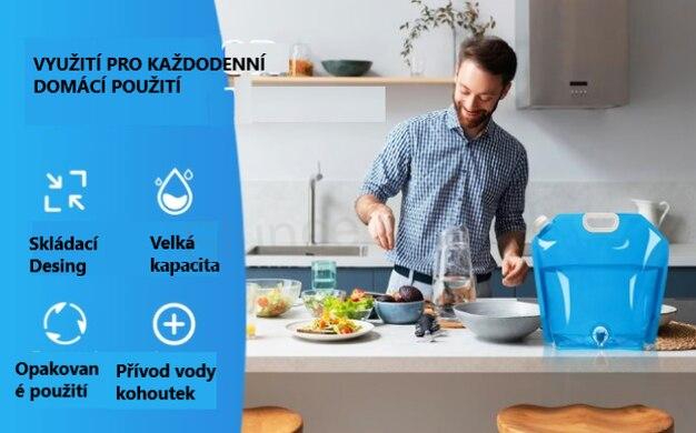 Skládací kanystr na vodu 2dílný s kohoutkem a rukojetí (L47)