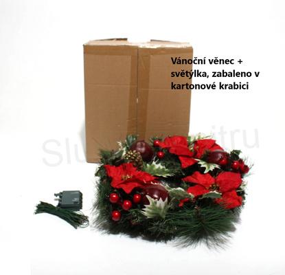 Vánoční věněc s 30 LED světly 51 cm (E967)