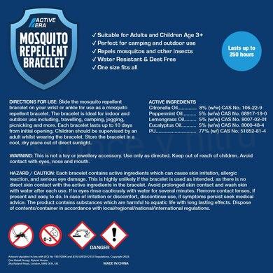 Repelentní náramky proti hmyzu červený (F73)