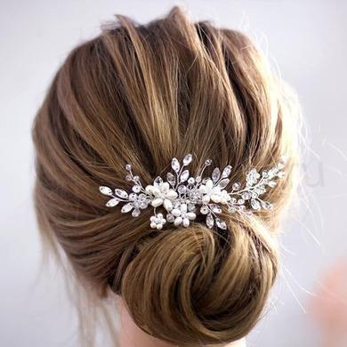 Svatební hřeben do vlasů Stříbrný (H612)